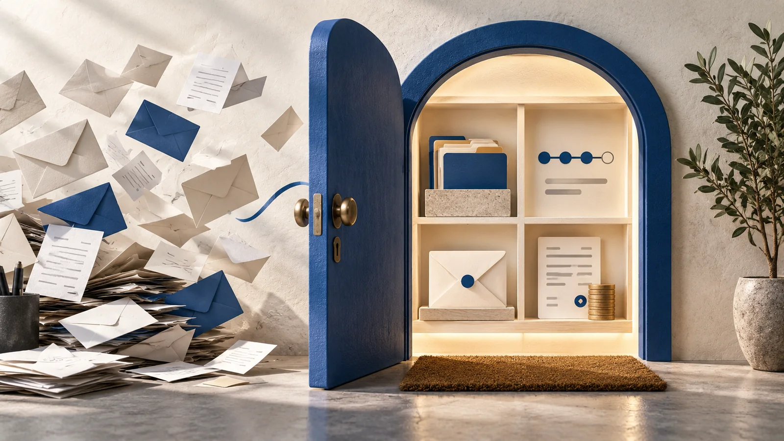 A secure client portal organising files, progress, messages and invoices.