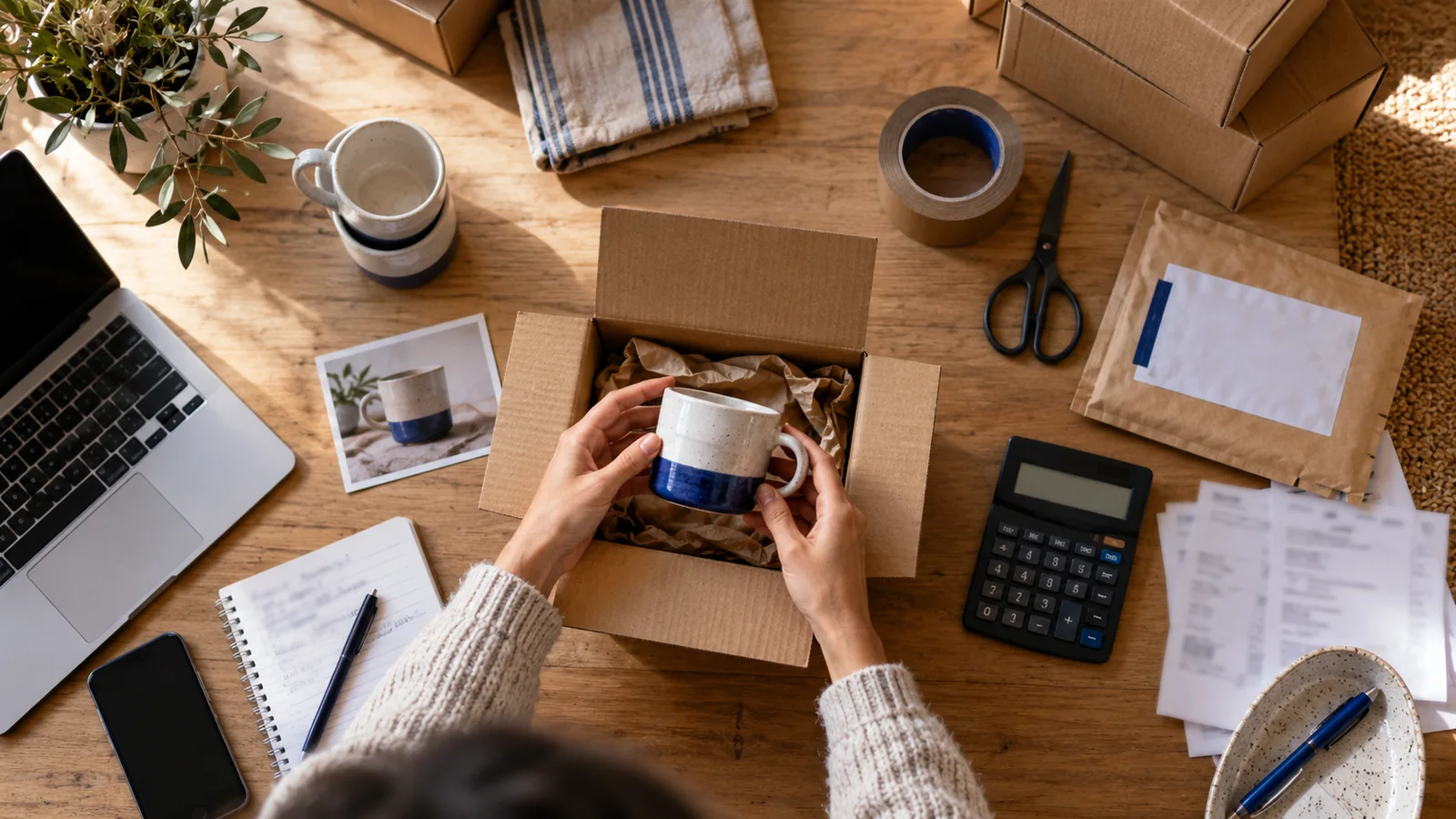 The packaging, shipping and administrative costs around an online order.