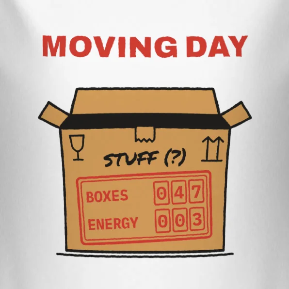 Moving Day: Boxes 47, Energy 3
