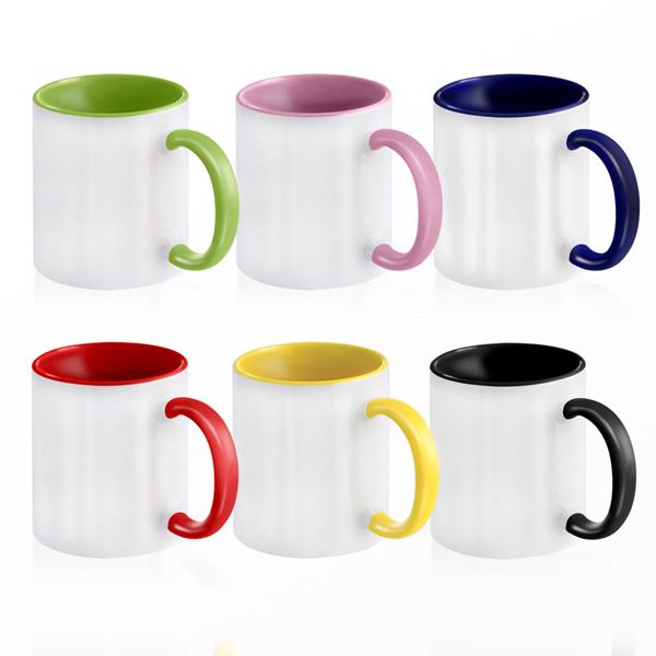Mug with coloured inside and handle