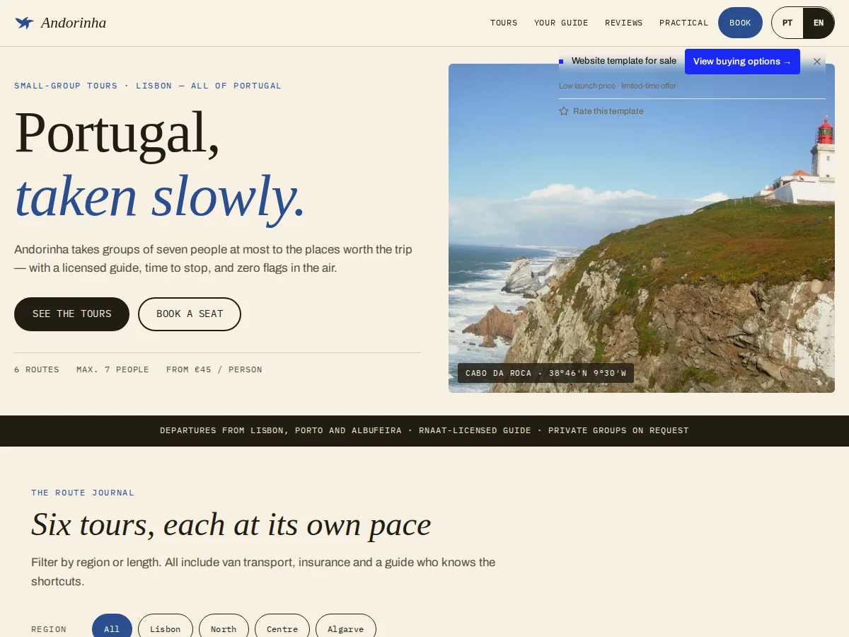 Andorinha — website preview