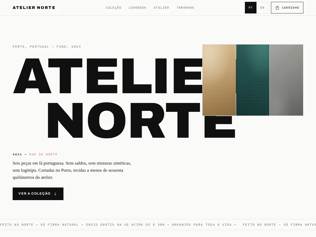 Atelier Norte — pré-visualização do site