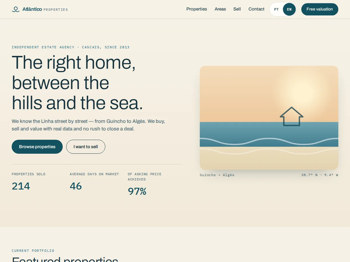 Atlântico Properties — website preview