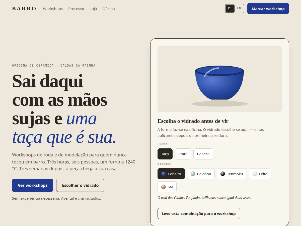Preview of Barro — ceramics studio where you pick the glaze before the workshop