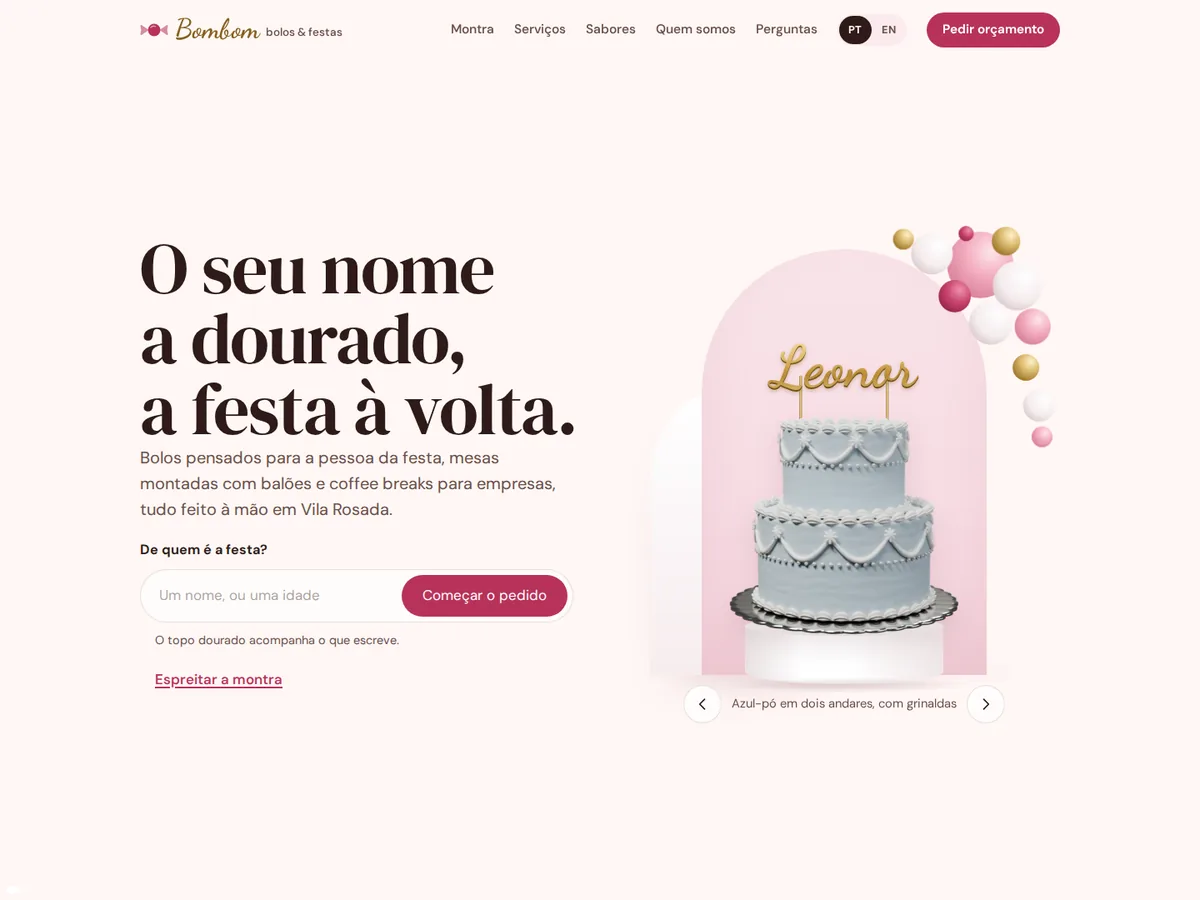 Bombom — website preview