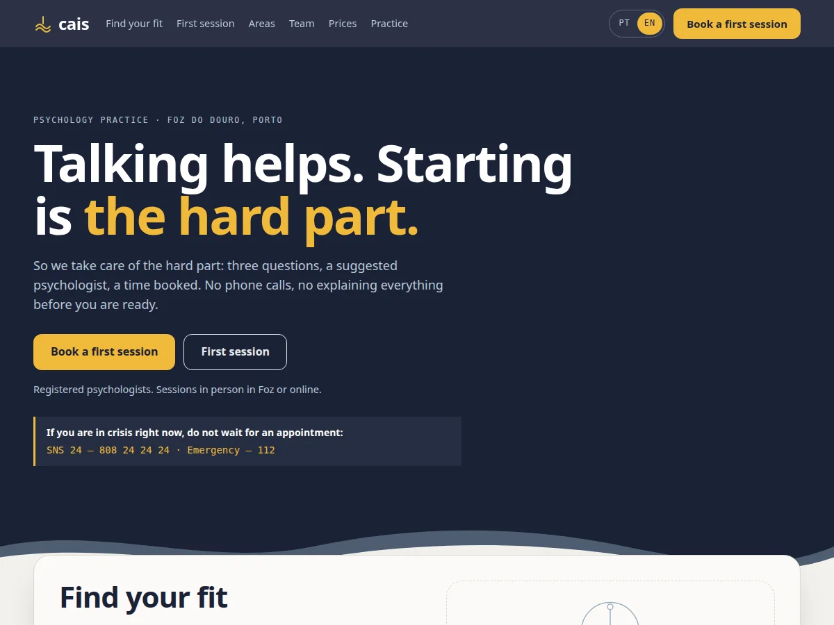 Cais — website preview