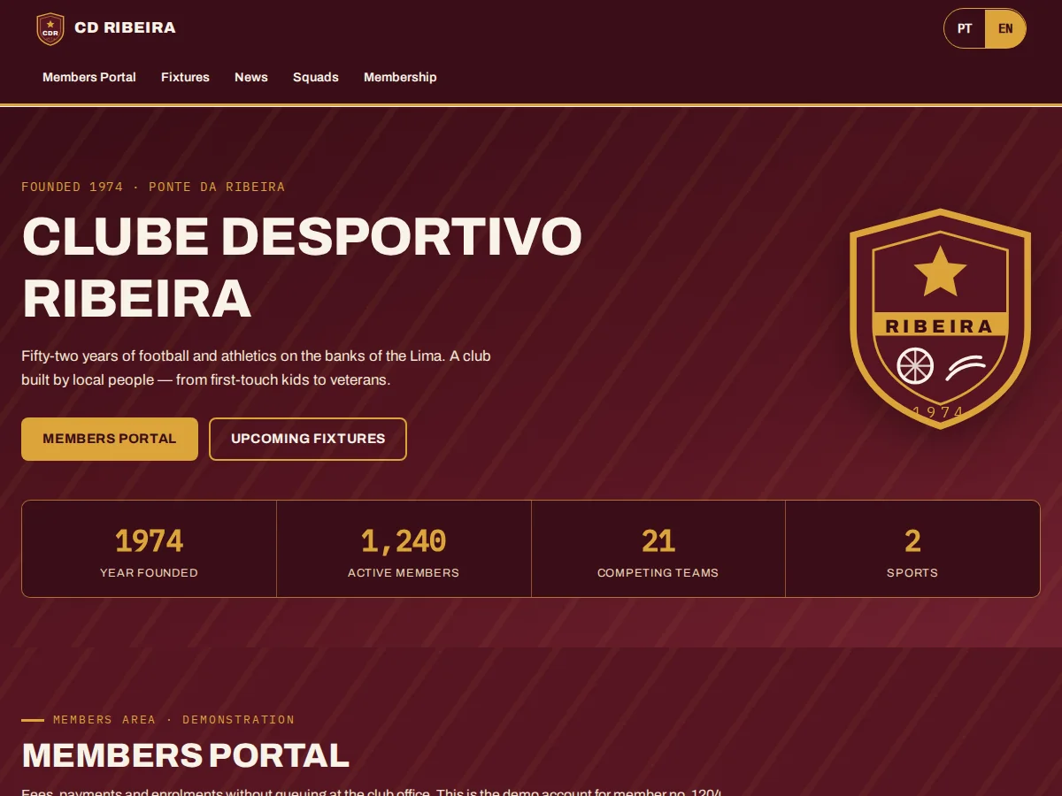 CD Ribeira — website preview