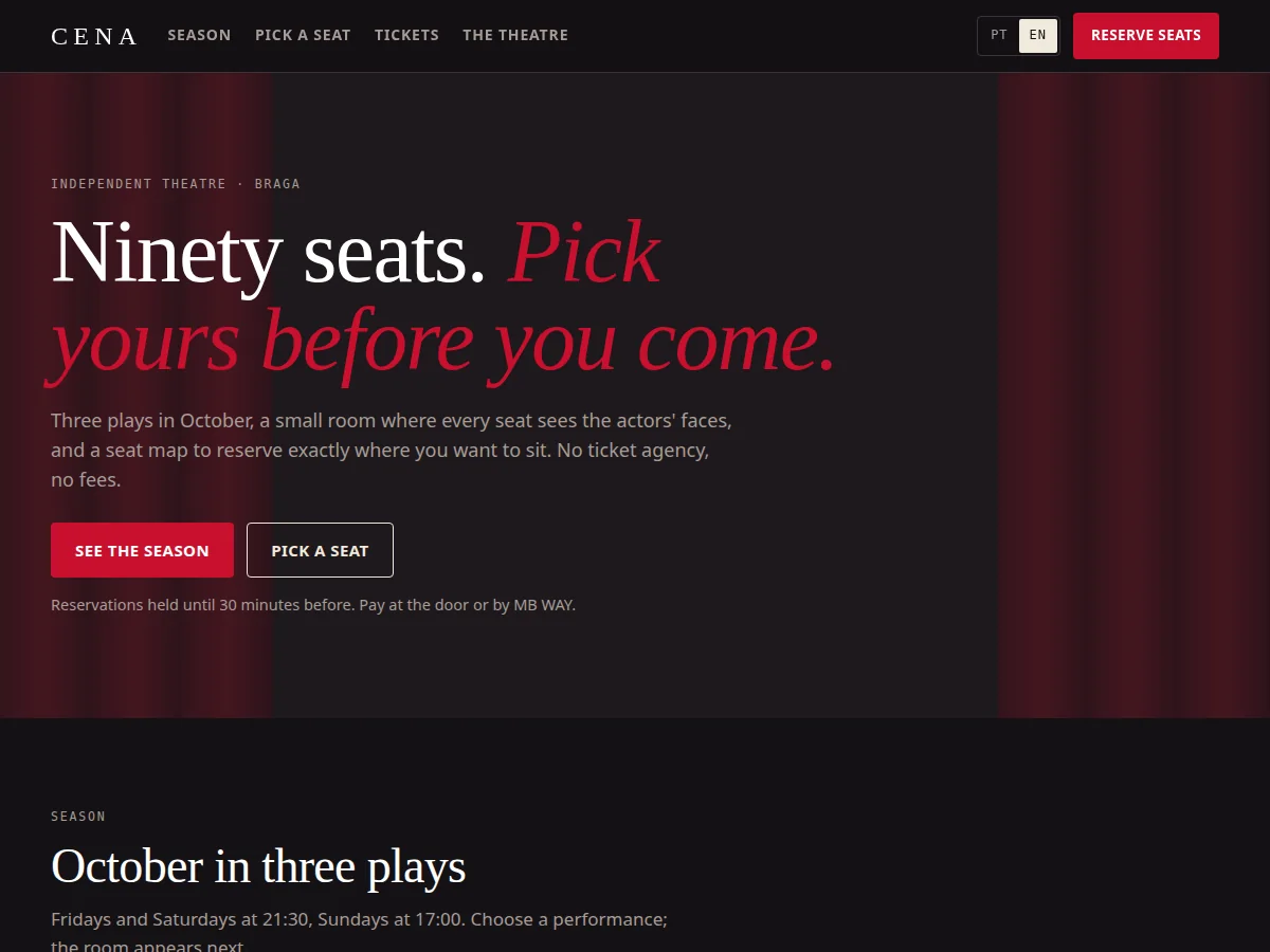 Cena — website preview