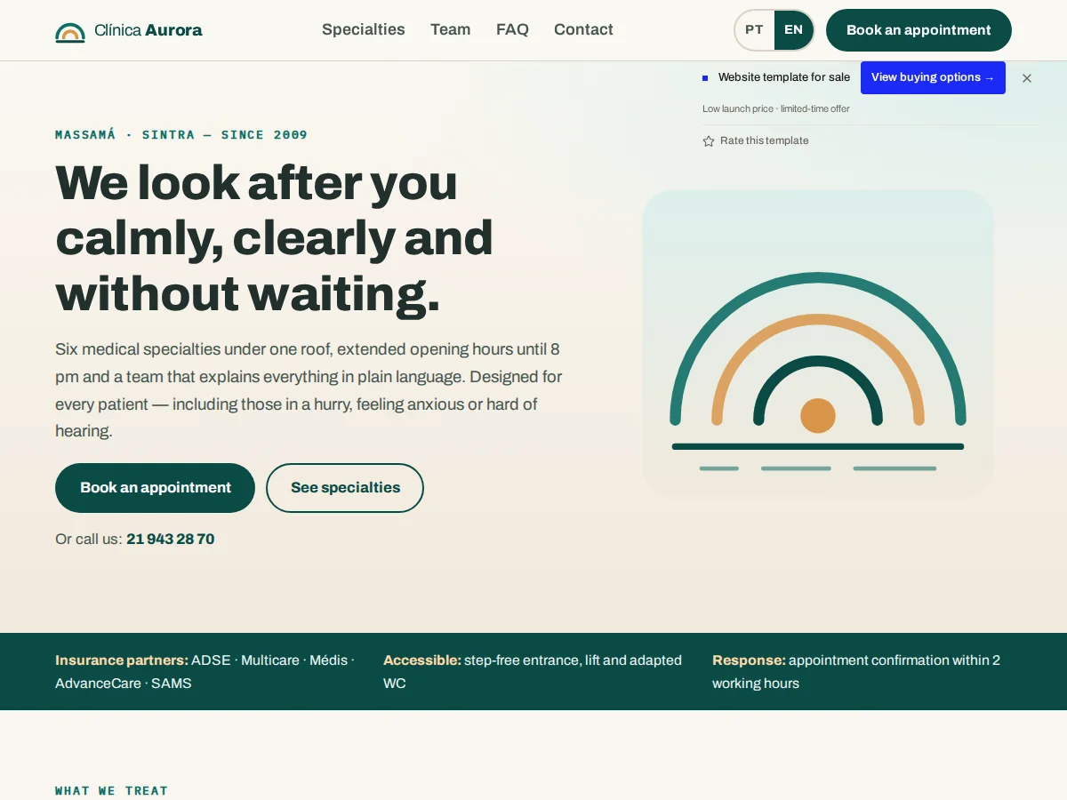 Clínica Aurora — website preview