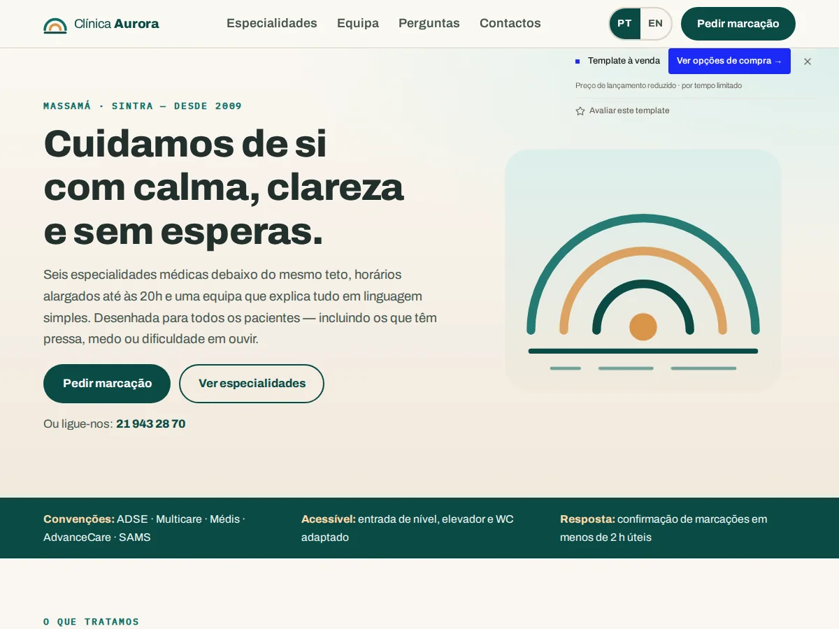 Clínica Aurora — pré-visualização do site