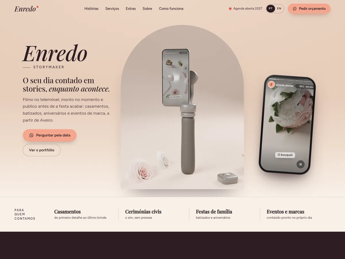 Enredo — website preview