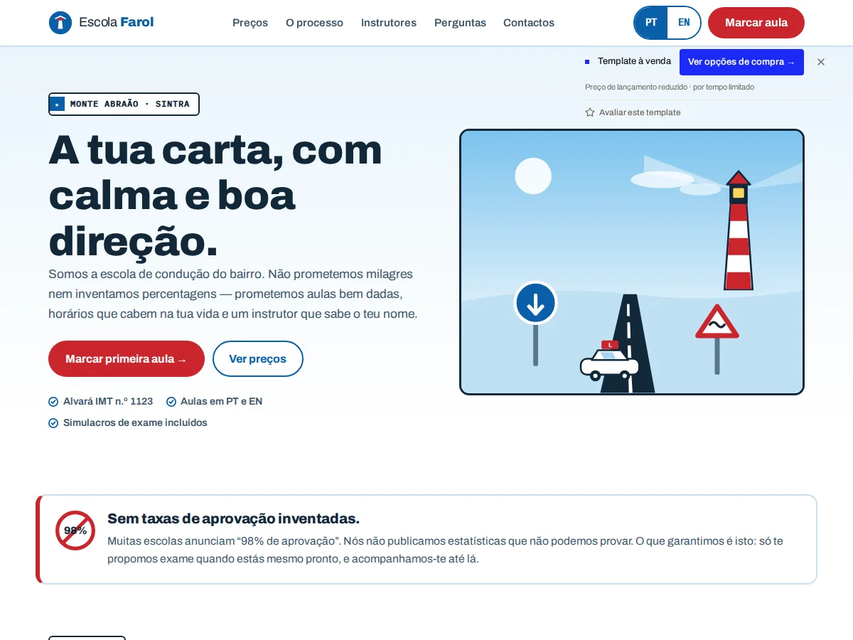 Escola Farol — pré-visualização do site