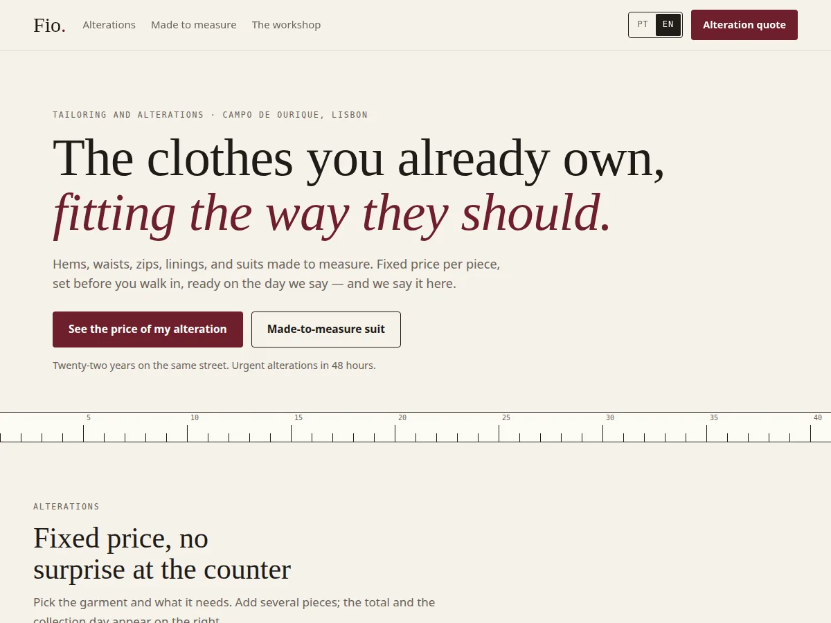 Fio — website preview