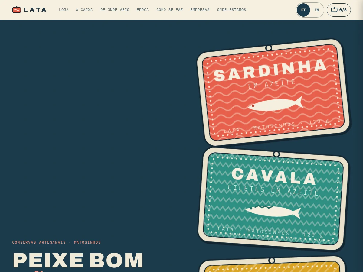 Lata — pré-visualização do site