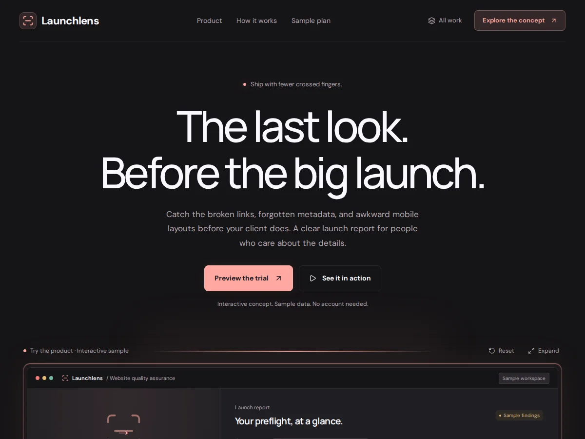 Launchlens — website preview