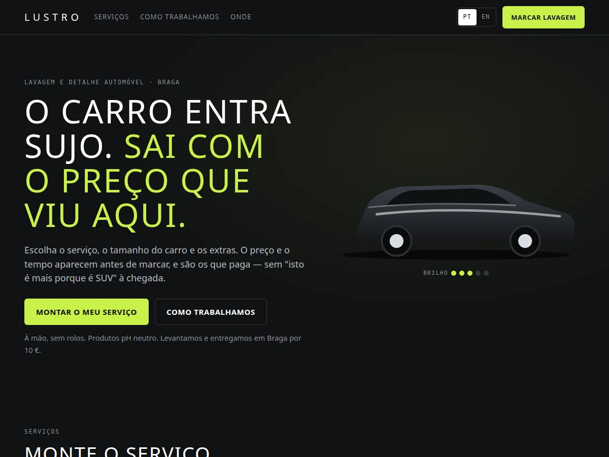 Preview of Lustro — car detailing with the price built before you book