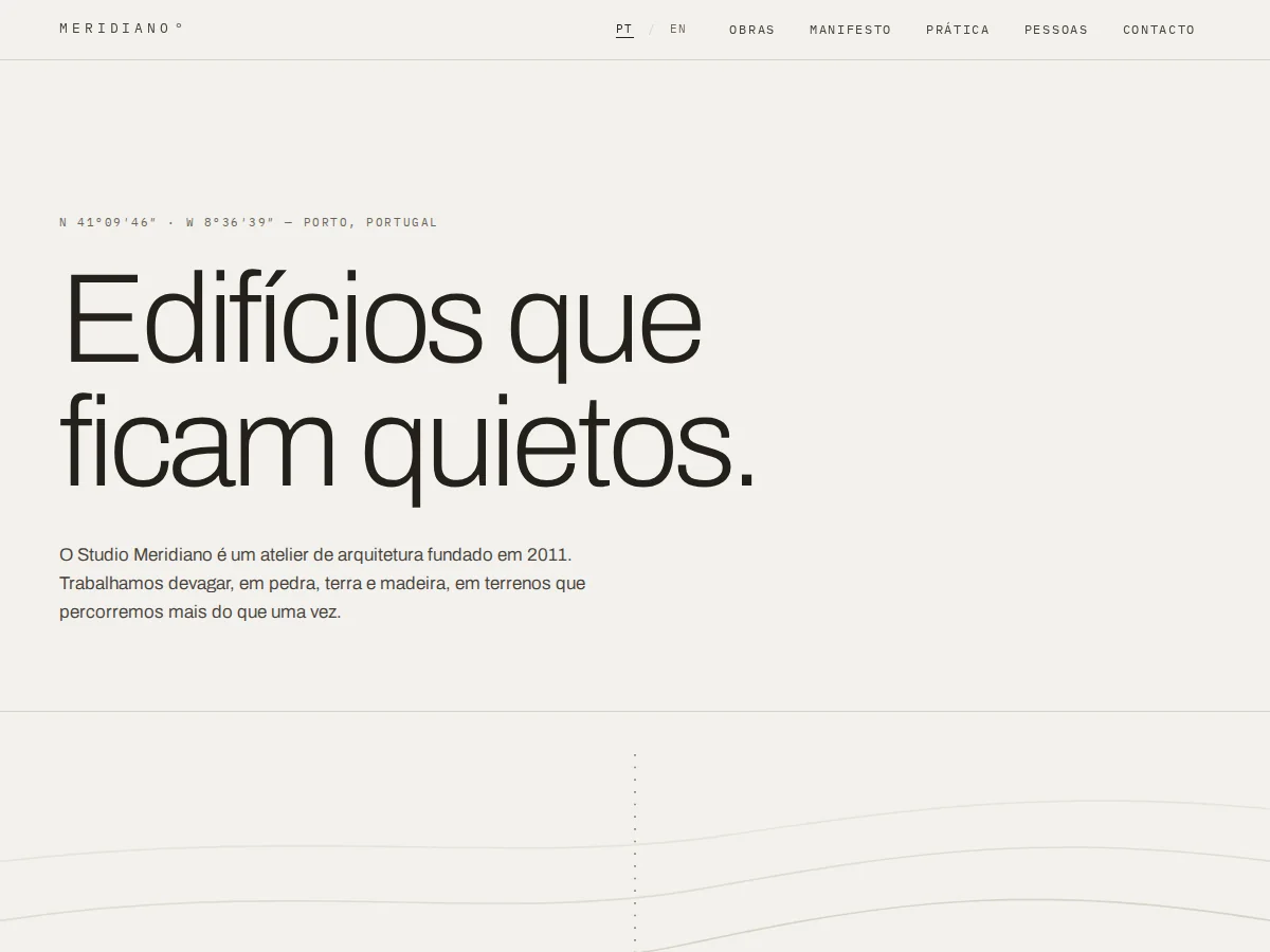 Studio Meridiano — pré-visualização do site