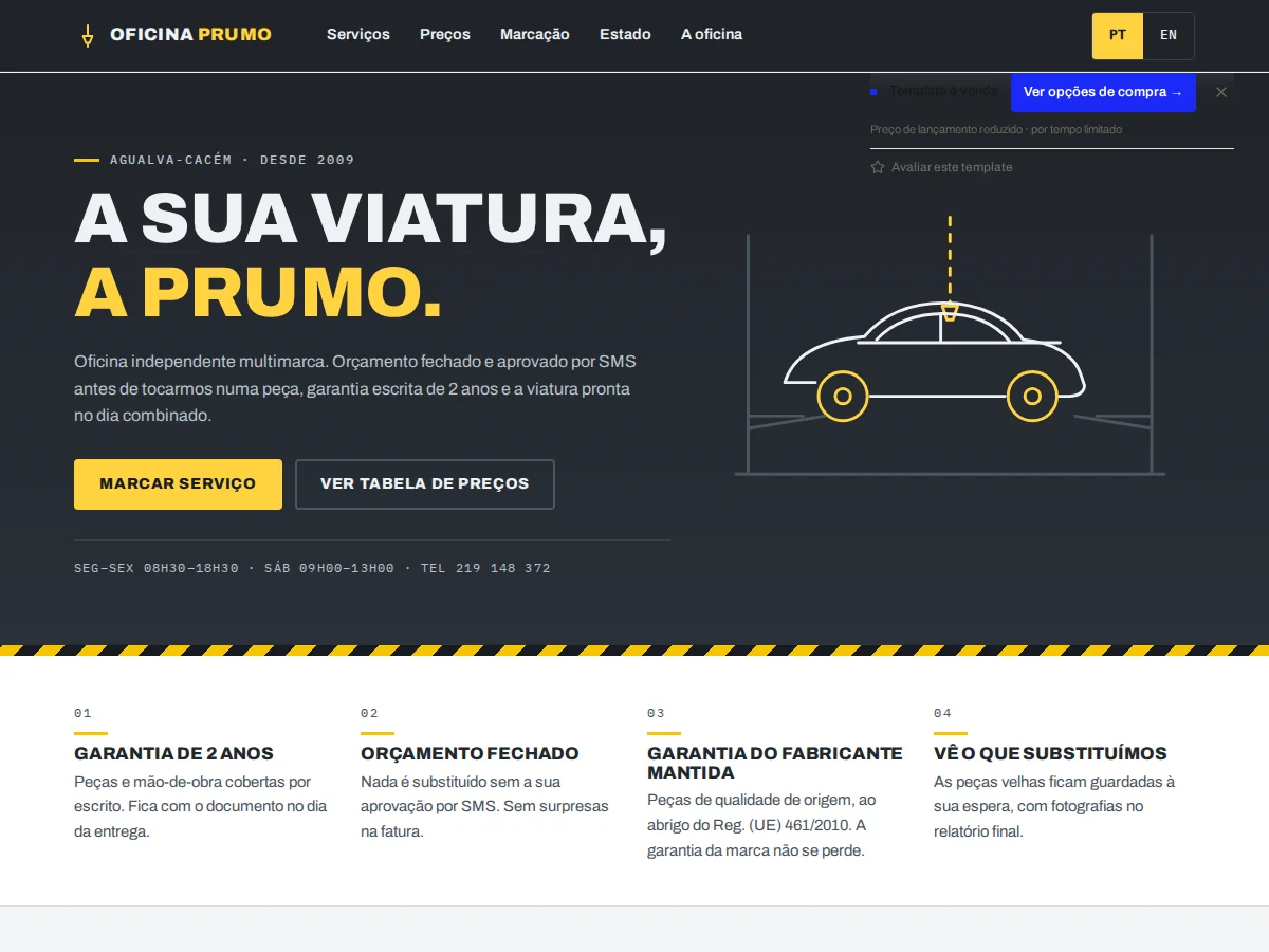 Oficina Prumo — pré-visualização do site