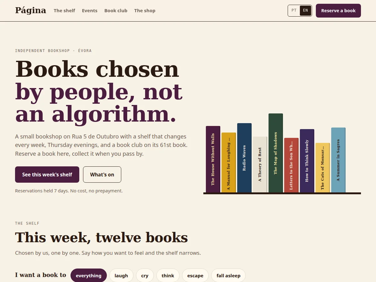 Página — website preview