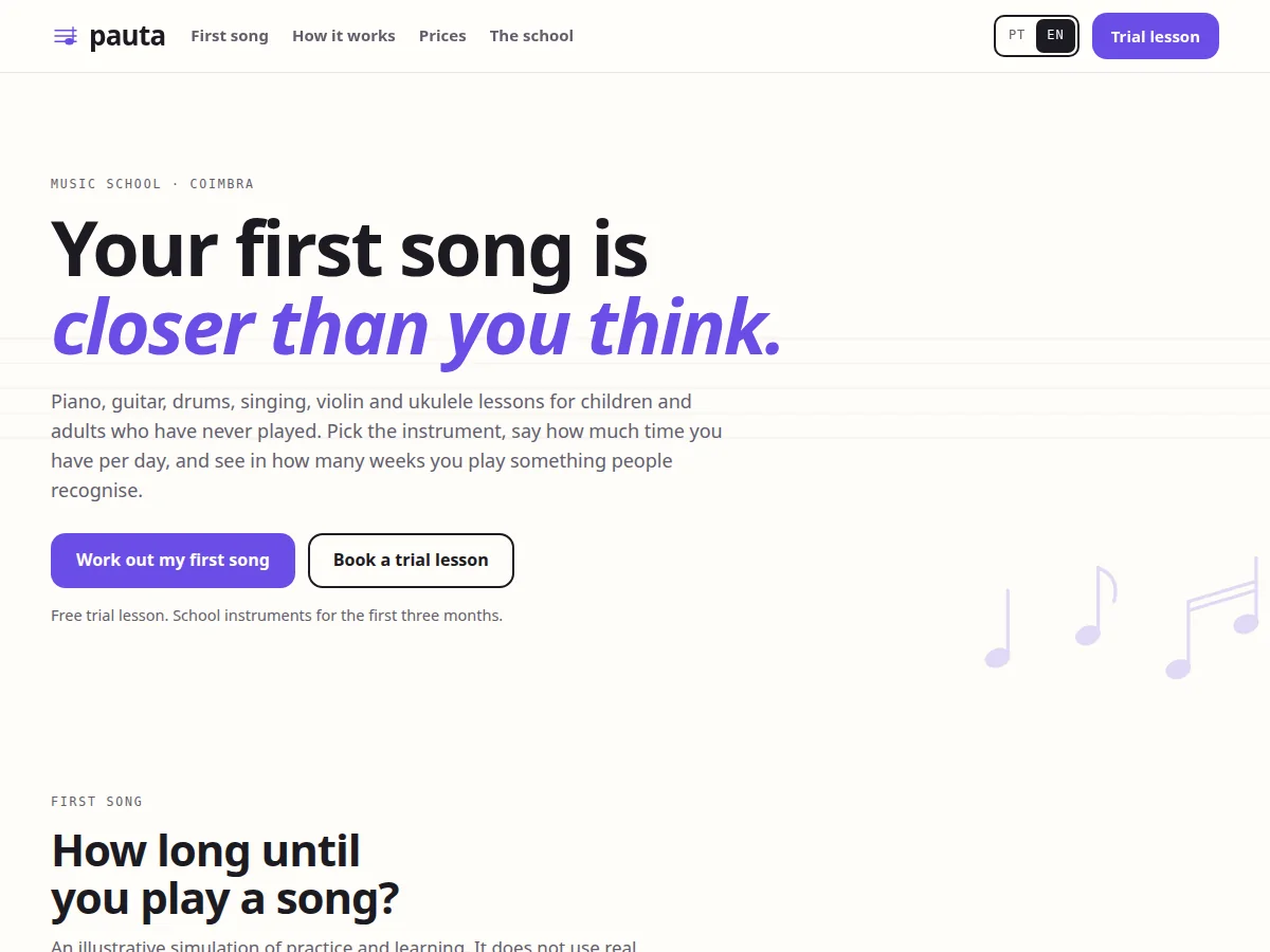 Pauta — website preview