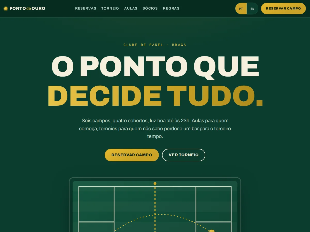 Ponto de Ouro — pré-visualização do site
