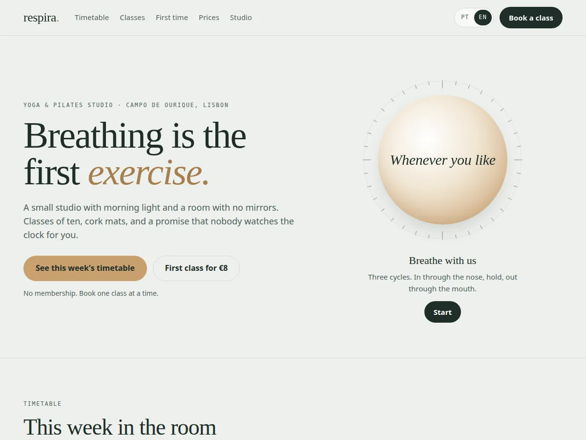 Respira — website preview