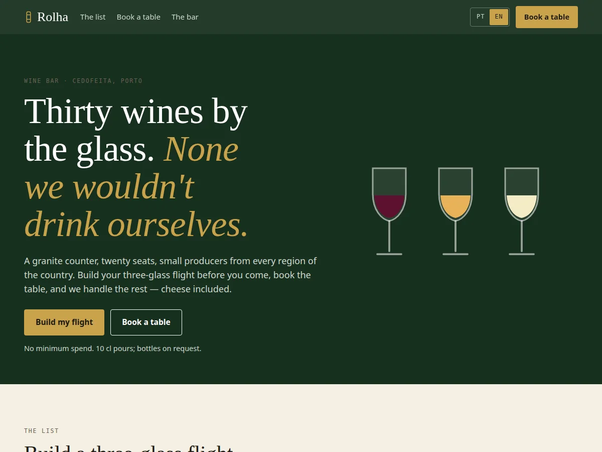Rolha — website preview