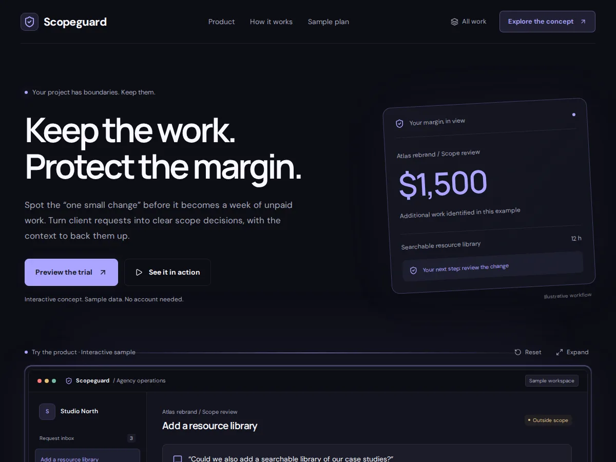 Preview of Scopeguard — agency scope and margin
