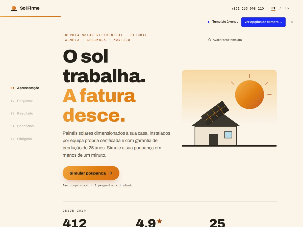 Sol Firme — pré-visualização do site