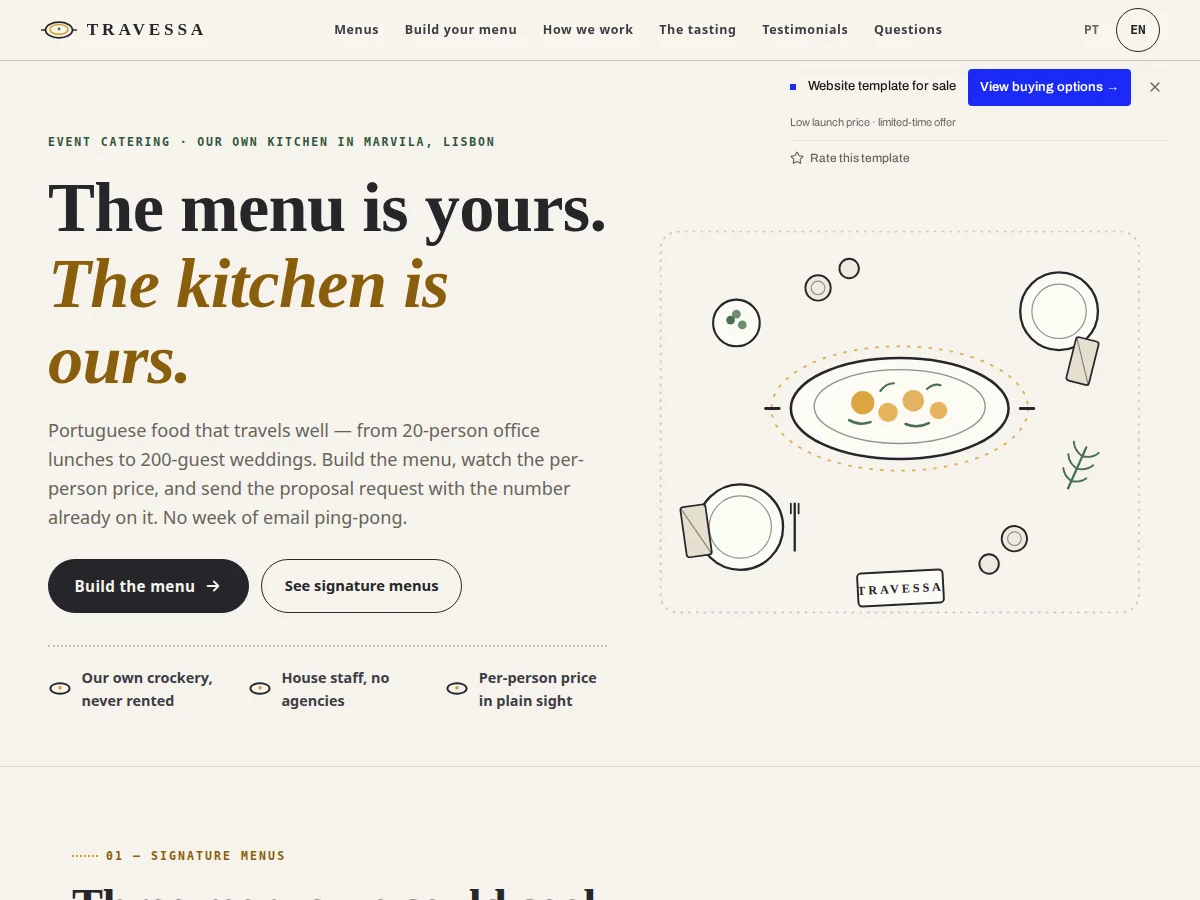 Travessa — website preview