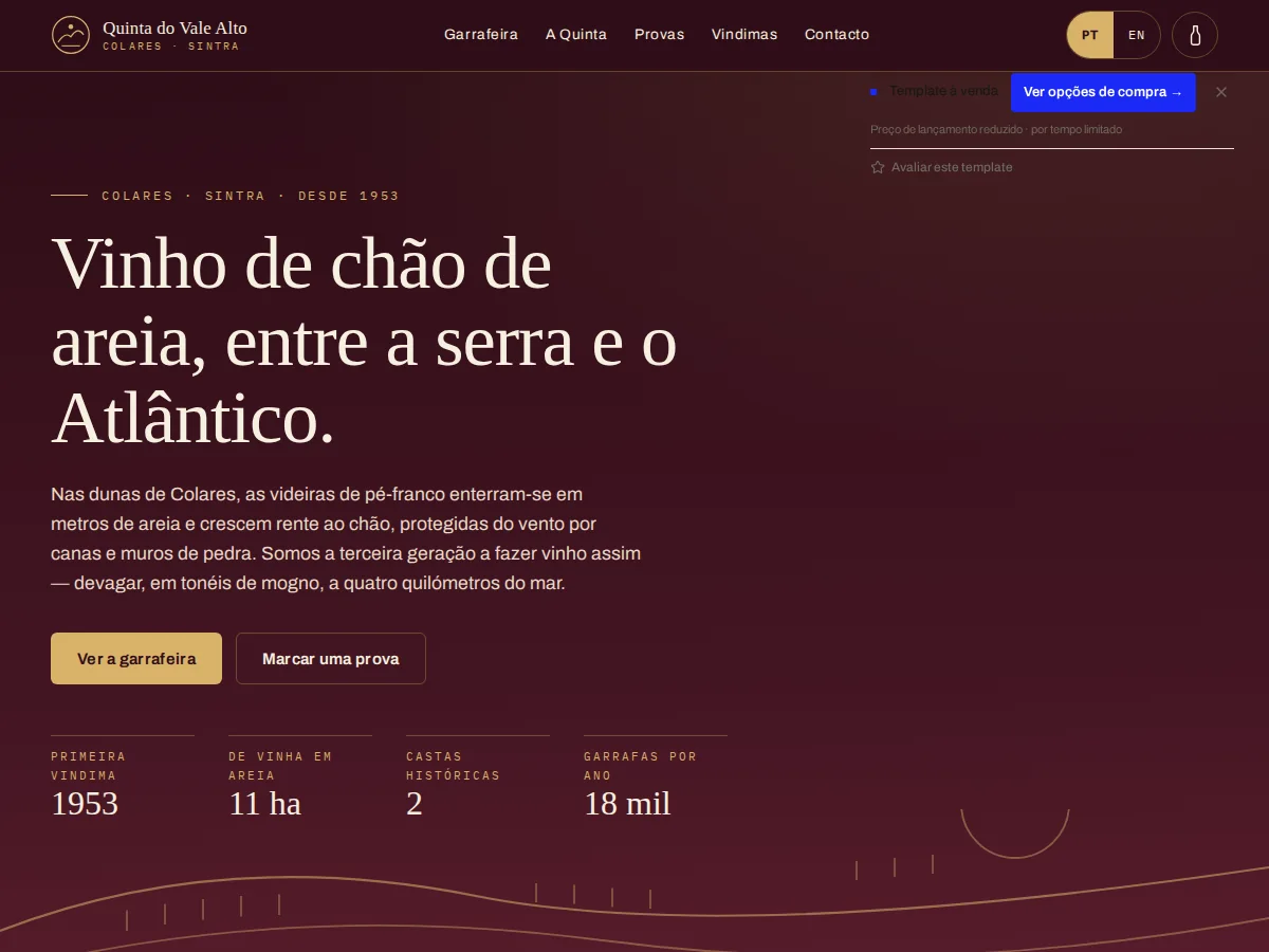 Quinta do Vale Alto — pré-visualização do site