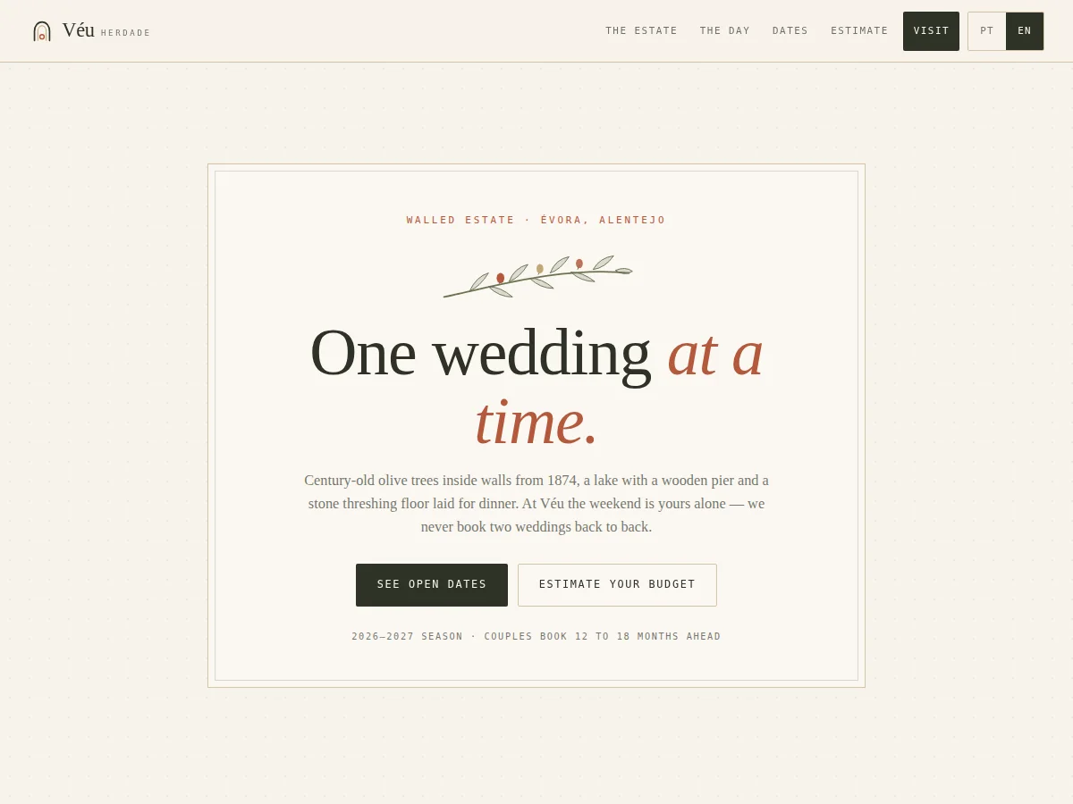 Véu — website preview