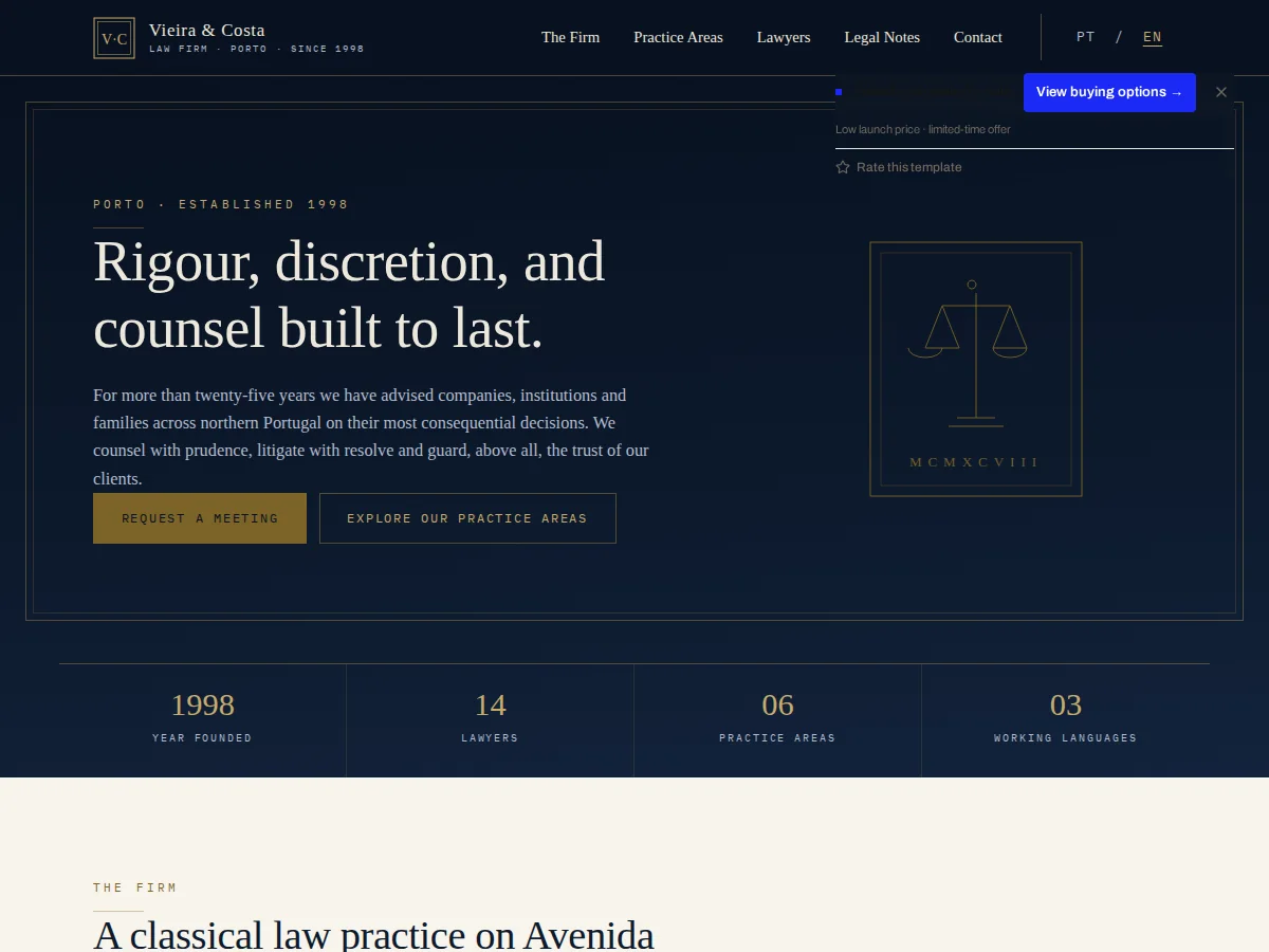 Vieira & Costa — website preview