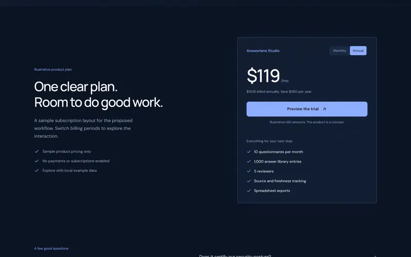 The plan: monthly or annual, with the saving worked out.