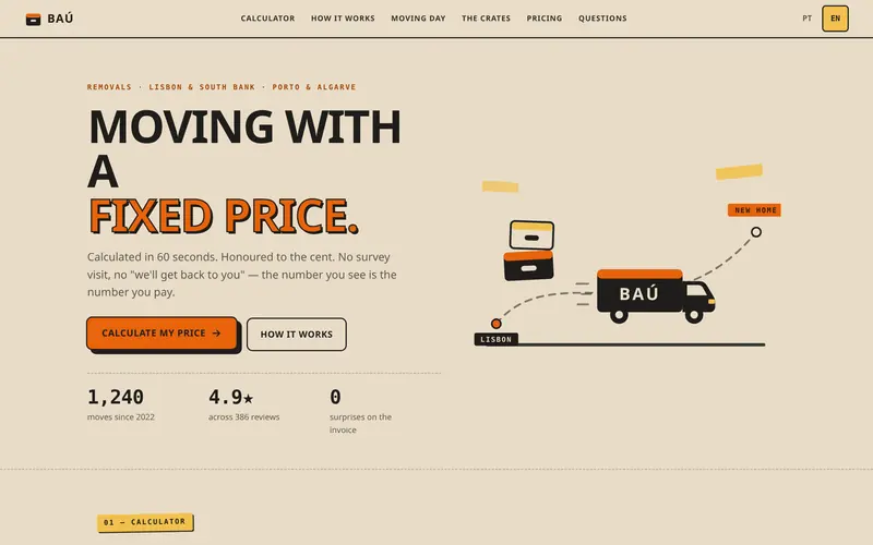 Home: the promise, the company’s numbers and the calculator.