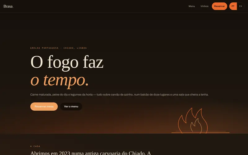Página inicial: a casa, a proposta e a reserva à vista.