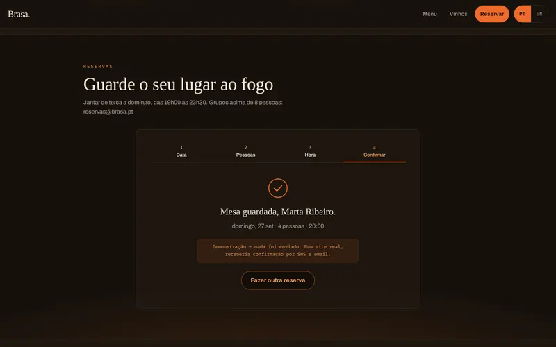 E a confirmação, logo a seguir.
