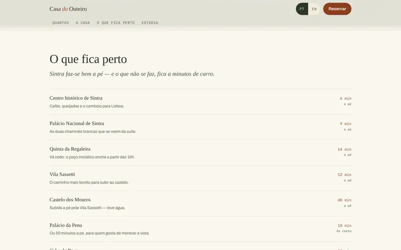 O que fica perto, com os minutos a pé ou de carro.
