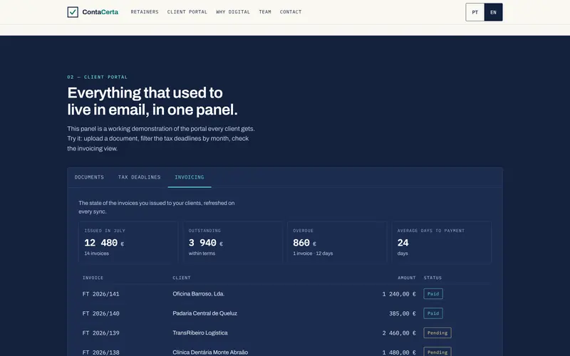 Sample billing: totals and invoices by status.