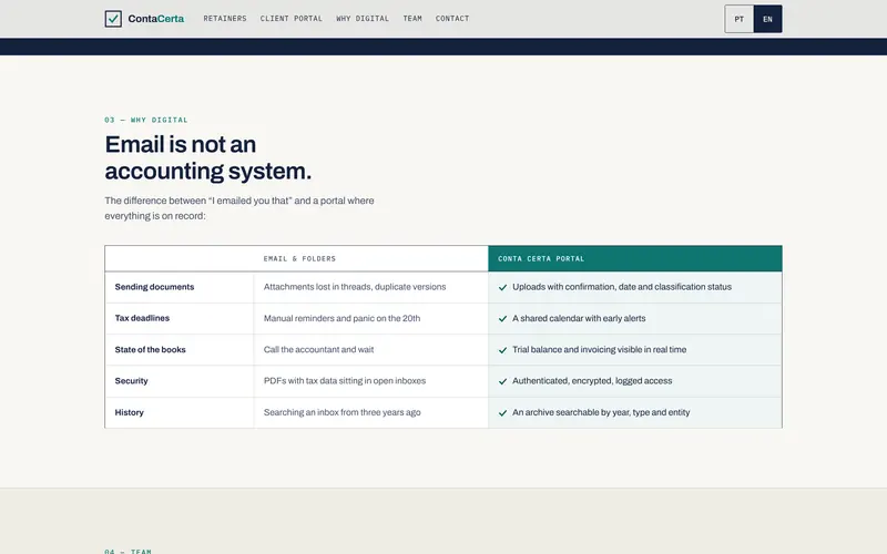 Why a portal: email and the portal, side by side.