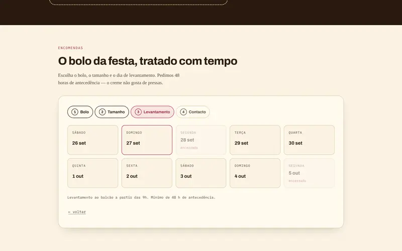 O dia de levantamento, com 48 horas de antecedência.