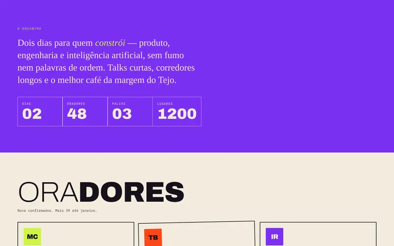 A proposta do evento, com os números em destaque.
