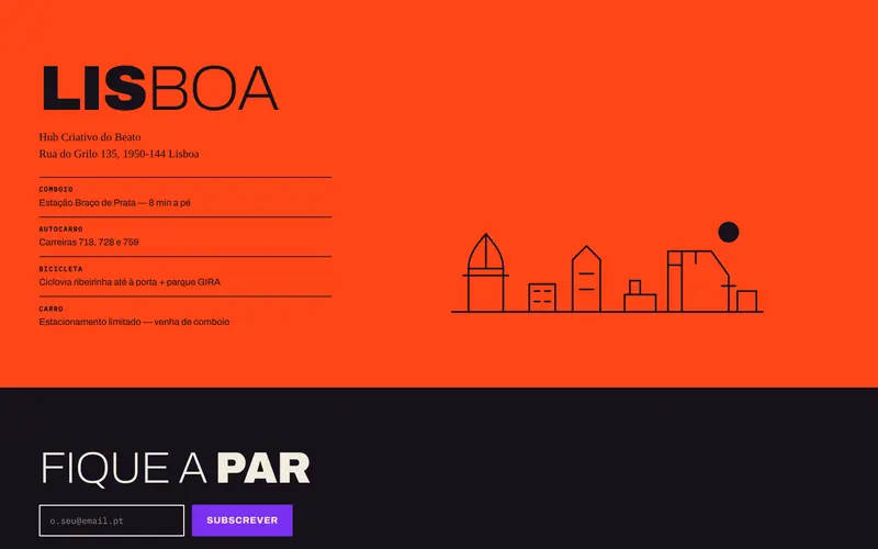 O local, a morada e como chegar.