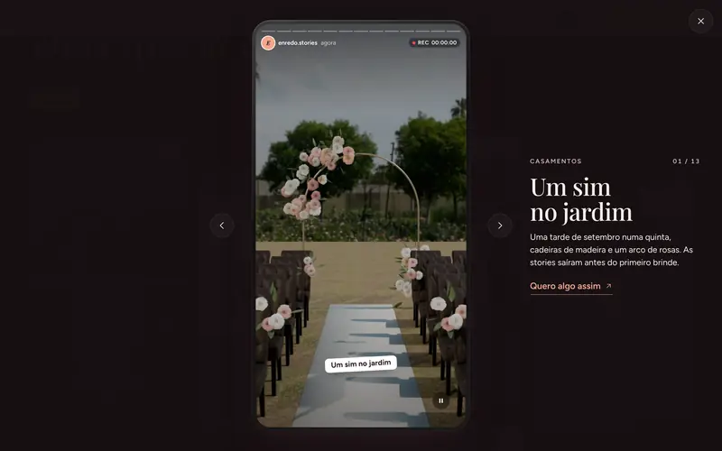 O visualizador: as stories de um evento, uma a uma.