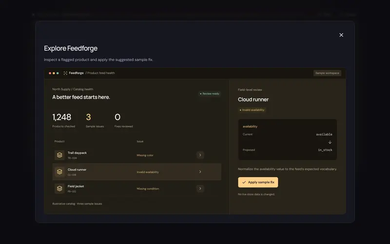 The same sample also opens full screen.