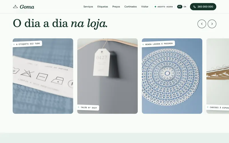 Bastidores: uma faixa de fotografias para arrastar.