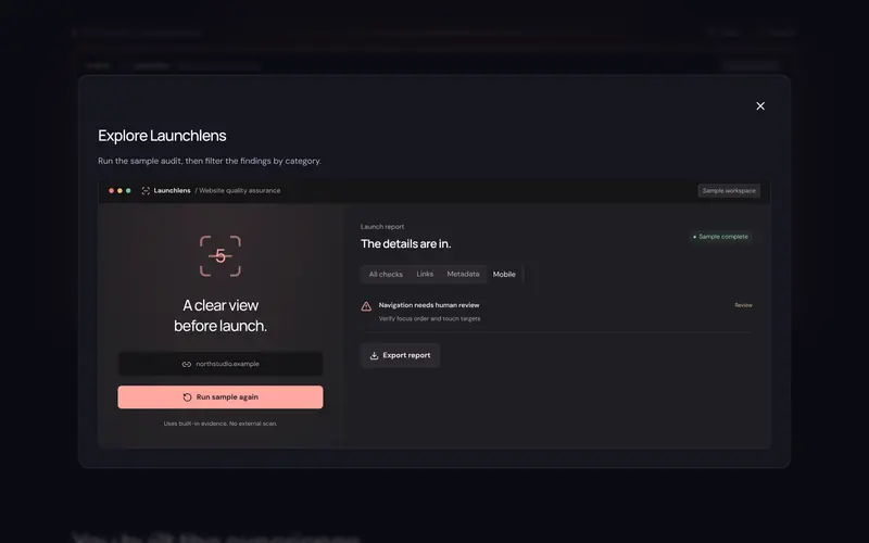 The same sample also opens full screen.