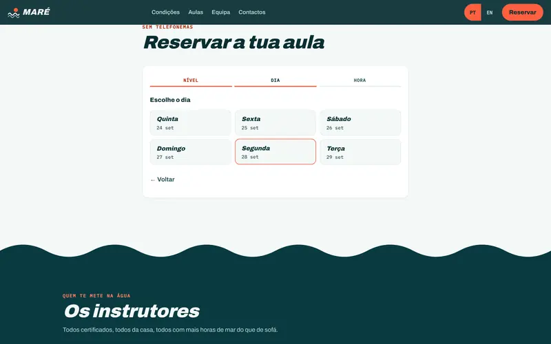 Reserva: primeiro o nível, depois o dia.