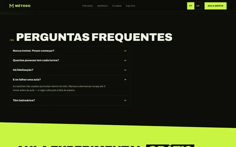 Perguntas frequentes, abertas uma a uma.