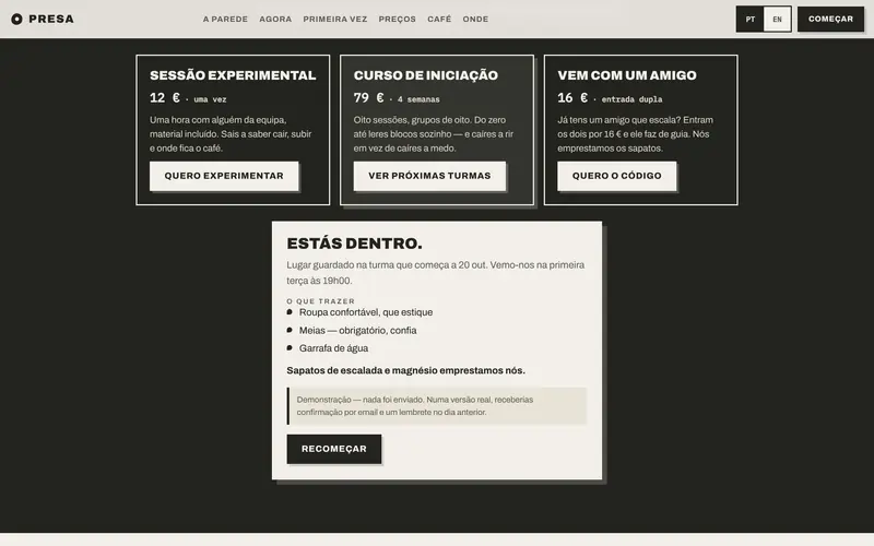A confirmação, com o que trazer e o que se empresta.